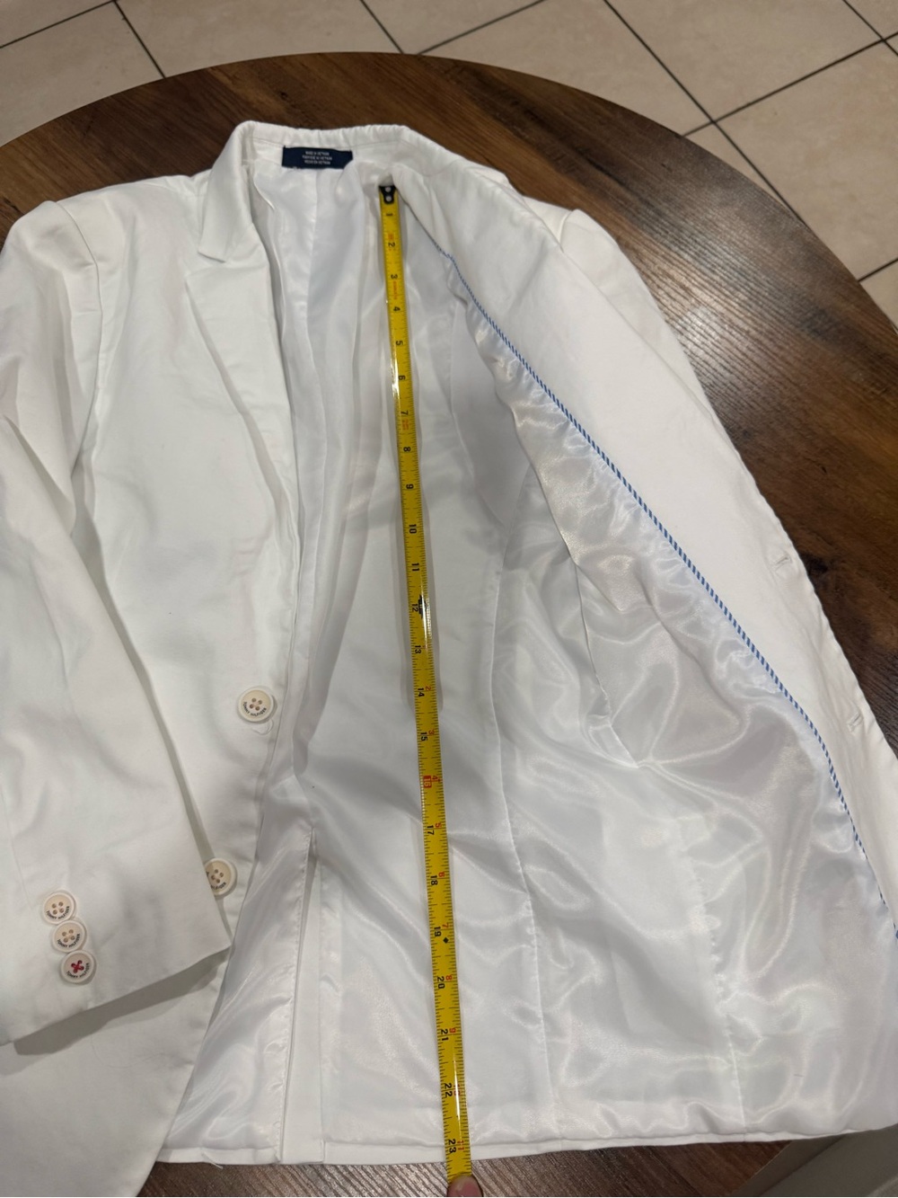 Tommy Hilfiger White Two-Button Cotton Blazer - Picture 11 of 11